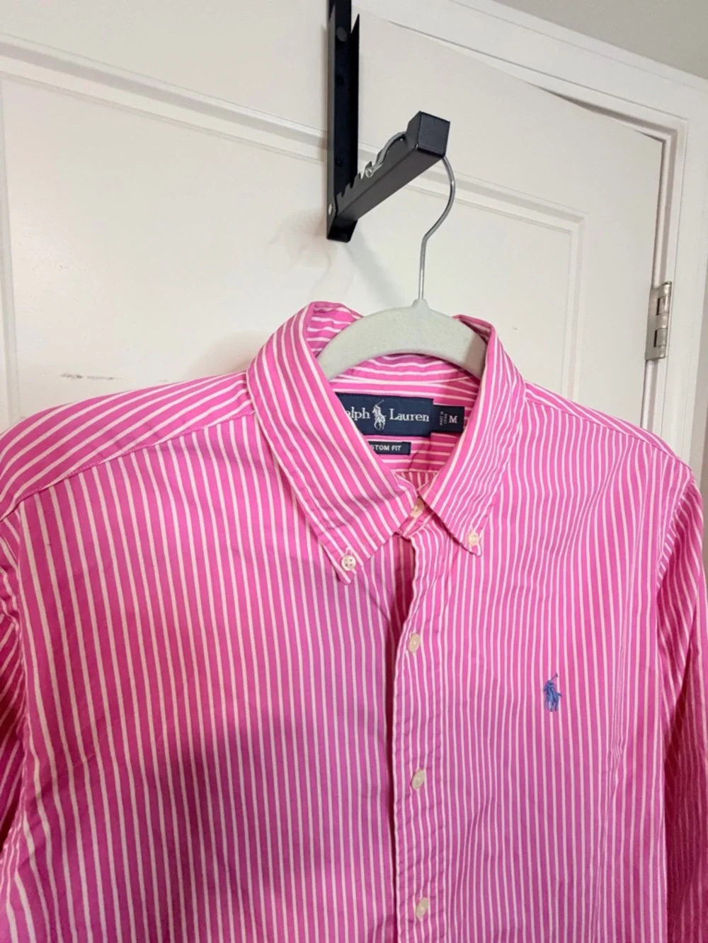 Ralph Lauren Pink and White Striped Button-Down Shirt - Picture 4 of 5